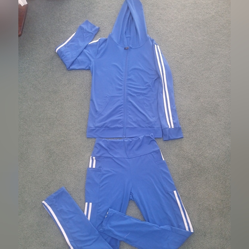 Blue Women's Two-Piece Track Jacket & Pants Set - Picture 2 of 9